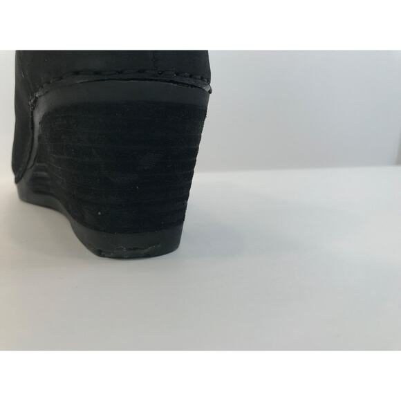 Dansko Sheena Slouchy Black Leather Wedge Bootie Women’s Size 41/10.5 - Picture 13 of 14